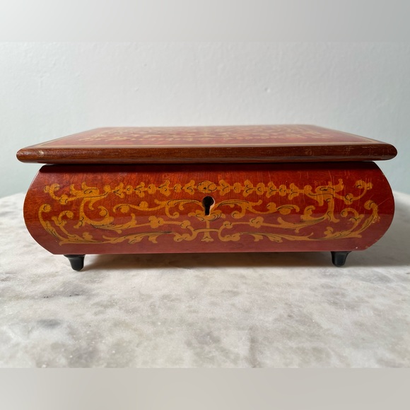 Vintage Mapsa Italian Music Box - Swiss Musical Movement - Ornate Wood Inlay - Picture 7 of 8